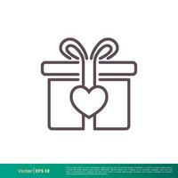 Gift Box Icon Vector Logo Template Illustration Design. Vector EPS 10.