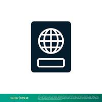 pasaporte icono vector logo modelo eps 10