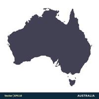 Australia - Australia, Oceania Countries Map Icon Vector Logo Template Illustration Design. Vector EPS 10.