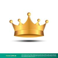 Golden Crown Vector Logo Template Illustration Design. Vector EPS 10.