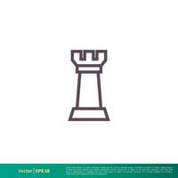 Rook Chess Icon Vector Logo Template Illustration Design. Vector EPS 10.