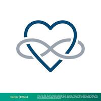 Love Infinity Icon Vector Logo Template Illustration Design. Vector EPS 10.