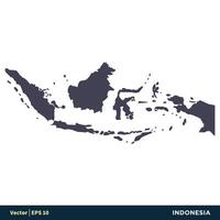 Indonesia - Asia Countries Map Icon Vector Logo Template Illustration Design. Vector EPS 10.