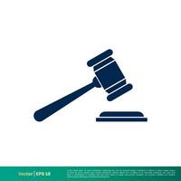 Gavel Law Office Icon Vector Logo Template Illustration Design. Vector EPS 10.