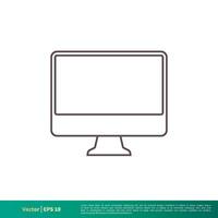 Monitor Display Screen Icon Vector Logo Template Illustration Design. Vector EPS 10.