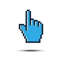 Cursor Pointer Icon Template. Click Finger Pixel Illustration Design. vector