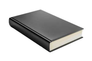 AI generated Black Leather Hardcover Book with Bookmark png