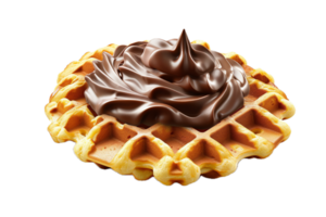 ai gerado Belga waffle coberto com açoitado chocolate creme png