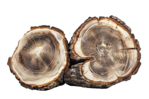 AI generated Cross Section of Tree Logs png