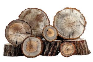 AI generated Cross Section of Tree Logs png