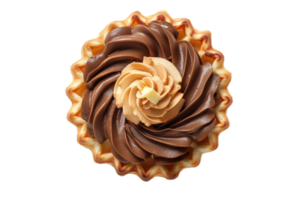 AI generated Belgian Waffle Topped with Whipped Chocolate Cream png