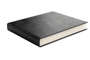 AI generated Black Leather Hardcover Book with Bookmark png