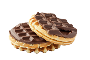 ai gerado Belga waffle coberto com açoitado chocolate creme png