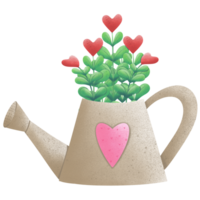 Watering can with flowers png