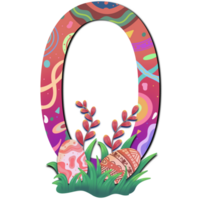 Happy Easter colorful pattern letter. png