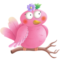 Pink bird in springtime png