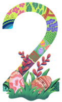 Happy Easter colorful pattern letter. png