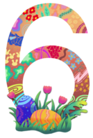 Happy Easter colorful pattern letter. png