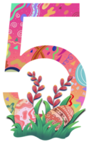 Happy Easter colorful pattern letter. png