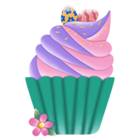 Easter cupcakes illustration png