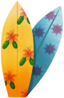 planche de surf avec fleur modèle png