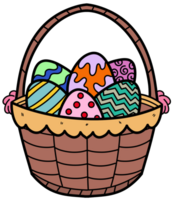 Easter eggs in basket png