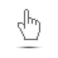 Cursor Pointer Icon Template. Click Finger Pixel Illustration Design. vector