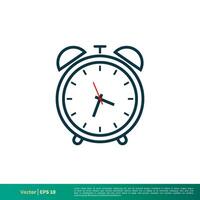 alarma reloj - despertar arriba reloj icono vector logo modelo ilustración diseño. vector eps 10