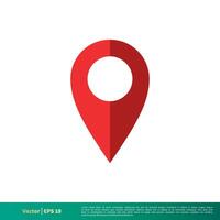 Pin Map Locator Icon Vector Logo Template. Map Pointer Location Trendy Design.