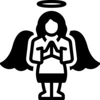 Solid black icon for angel vector