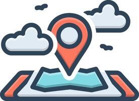 Vector color icon for location