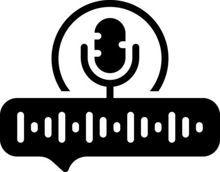 Solid black icon for voice vector