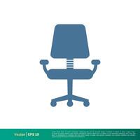 Work Chair Icon Vector Logo Template Illustration Design. Vector EPS 10.