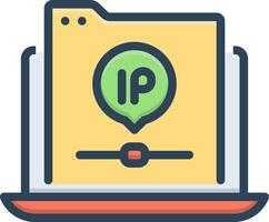 Vector color icon for ip