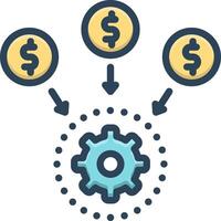 Vector color icon for cashflow