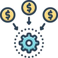 Vector color icon for cashflow