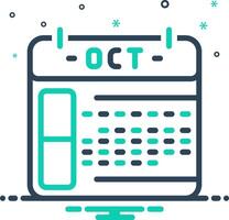 Vector mix icon for october