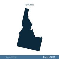Idaho - States of US Map Icon Vector Template Illustration Design. Vector EPS 10.