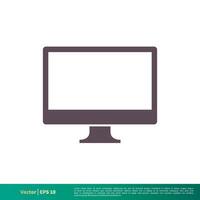 Monitor Display Screen Icon Vector Logo Template Illustration Design. Vector EPS 10.