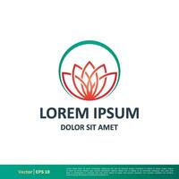 Lotus Flower Ornamental Vector Icon Logo Template Illustration Design. Vector EPS 10.