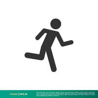 corriendo palo hombre icono vector logo modelo ilustración diseño. vector eps 10