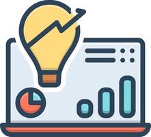 Vector color icon for insights from