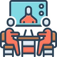 Vector color icon for meeting