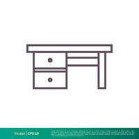 mesa - mueble interior icono vector logo modelo ilustración diseño. vector eps 10