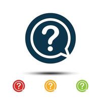 Set Question Mark Icon Vector Template. Colorful Help Desk Icon Logo.