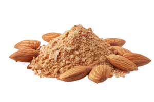 AI generated Almond Nuts and Ground Almond Pile png