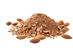 AI generated Almond Nuts and Ground Almond Pile png