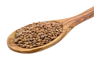 ai généré Lentilles dans en bois cuillère png