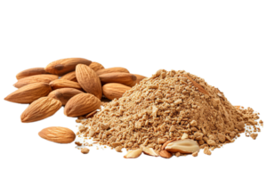 AI generated Almond Nuts and Ground Almond Pile png