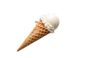 AI generated Melting Vanilla Ice Cream Cone png